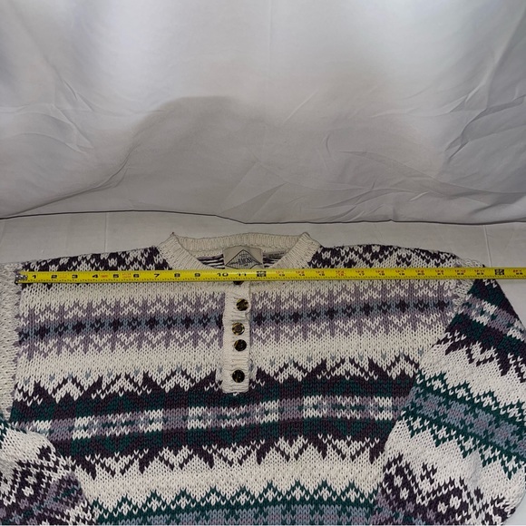 B. Moss Women's Cable Knit Cardigan Sweater Medium Crew Neck - Picture 4 of 8